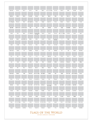 Flags Of The World Scratch Poster - A2 White Portrait